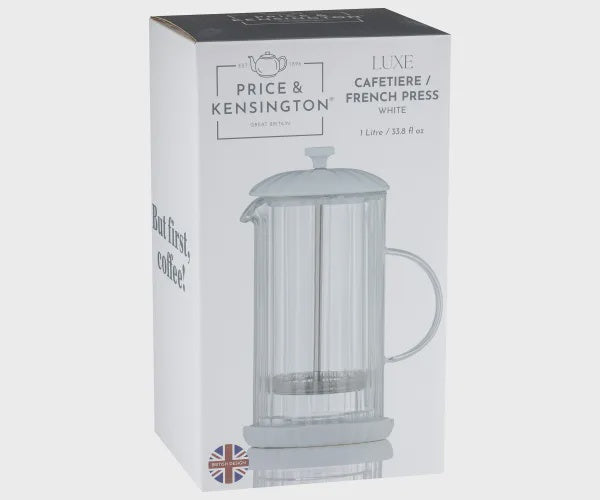 Luxe Cafetiere/French Press White 1l
