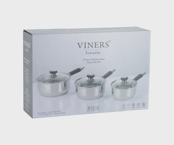 Viners Everyday 3 Pce Saucepan Set