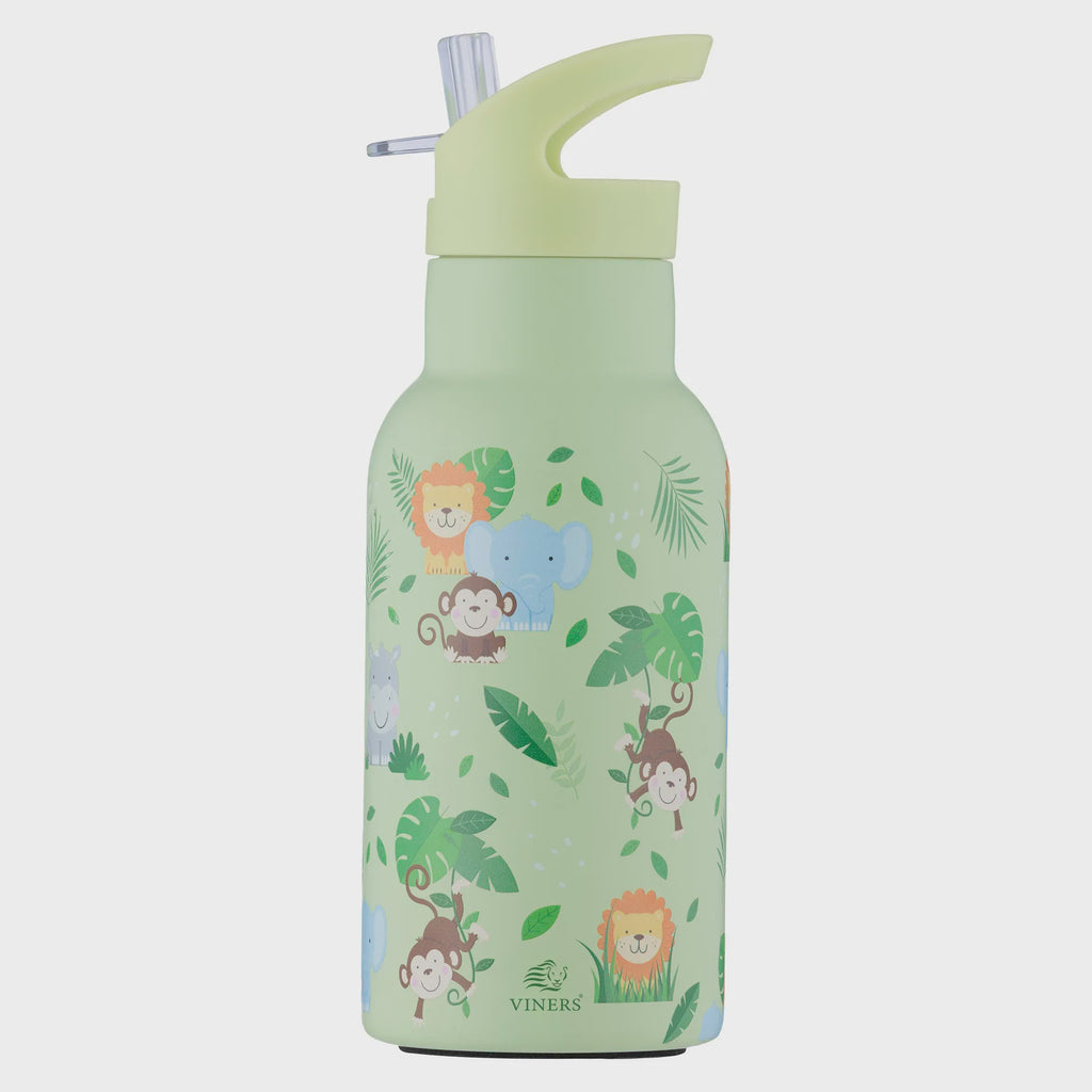 Jungle Water Bottle Flip Straw 350ml