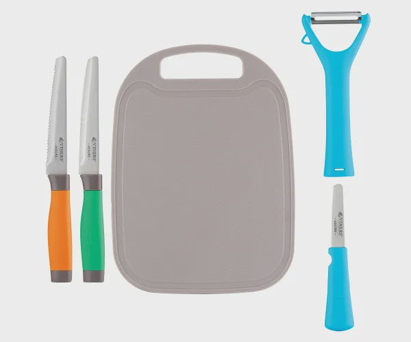 Assure colour coded knife, peeler and board set
