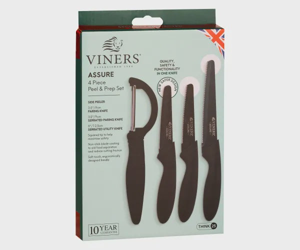 Viners Assure 4 piece peel and prep knife set