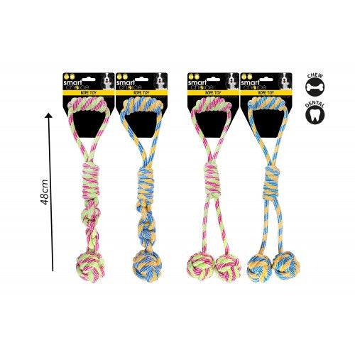 Smart Choice Knotted Rope Tug Dog Toy 2 Assorted Colours