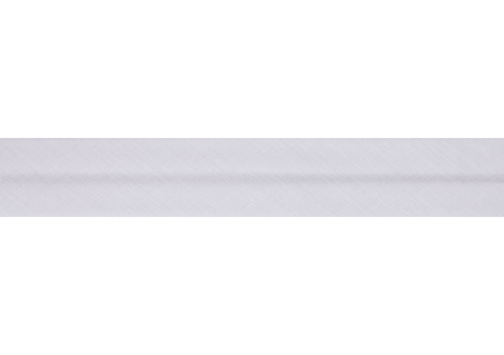 Trim: Bias Binding: Polycotton: 16mm: White Sold By The Metre