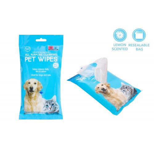 World of Pets All Purpose Pet Cleaning Wipes 40pk
