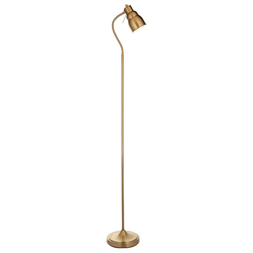 Classic flexi reader floor lamp in aged brass