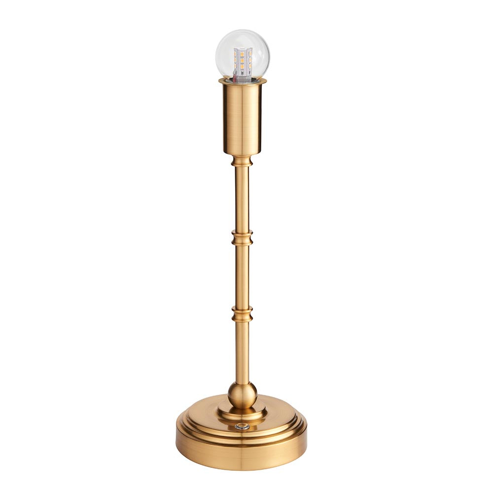 Burley rechargeable table lamp base in aged brass
