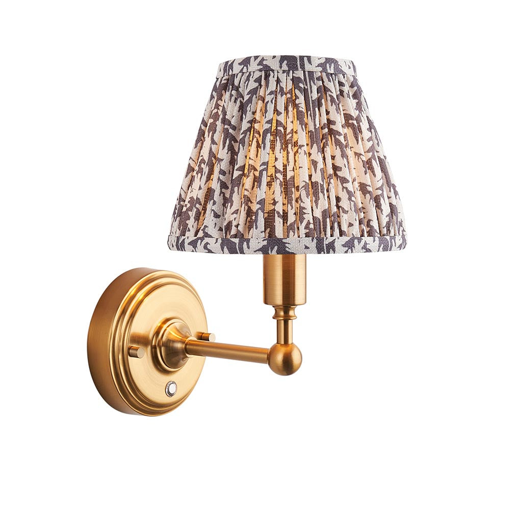 Burley rechargeable wall light with pearl grey leaf shade