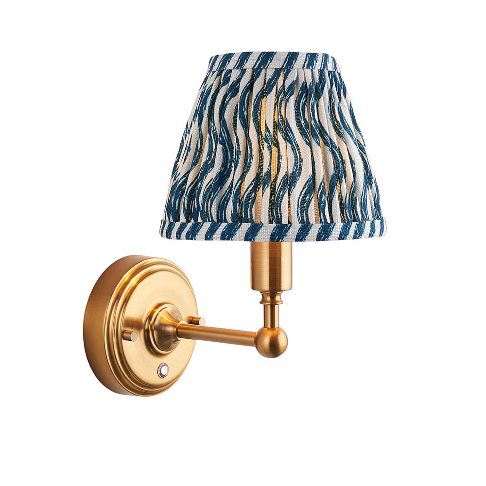 Burley rechargeable wall light with marlin blue ripple shade