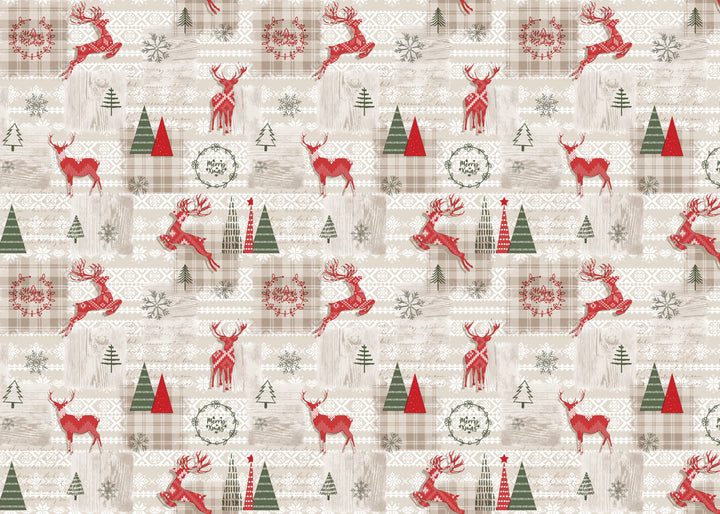 Wipeclean Xmas Table Cloth 140cm/54in By The Metre 1152-1
