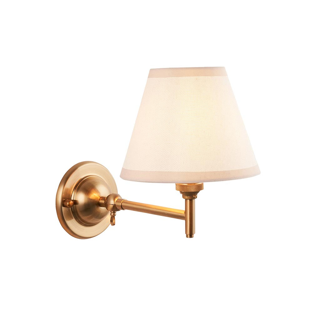 Dome fold wall light in aged brass with Ivy shade