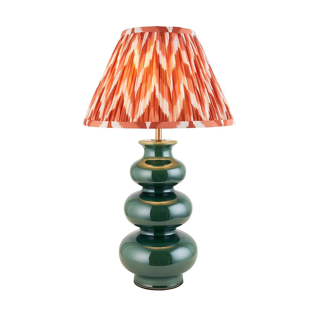 Monroe ceramic table lamp with apricot zigzag shade