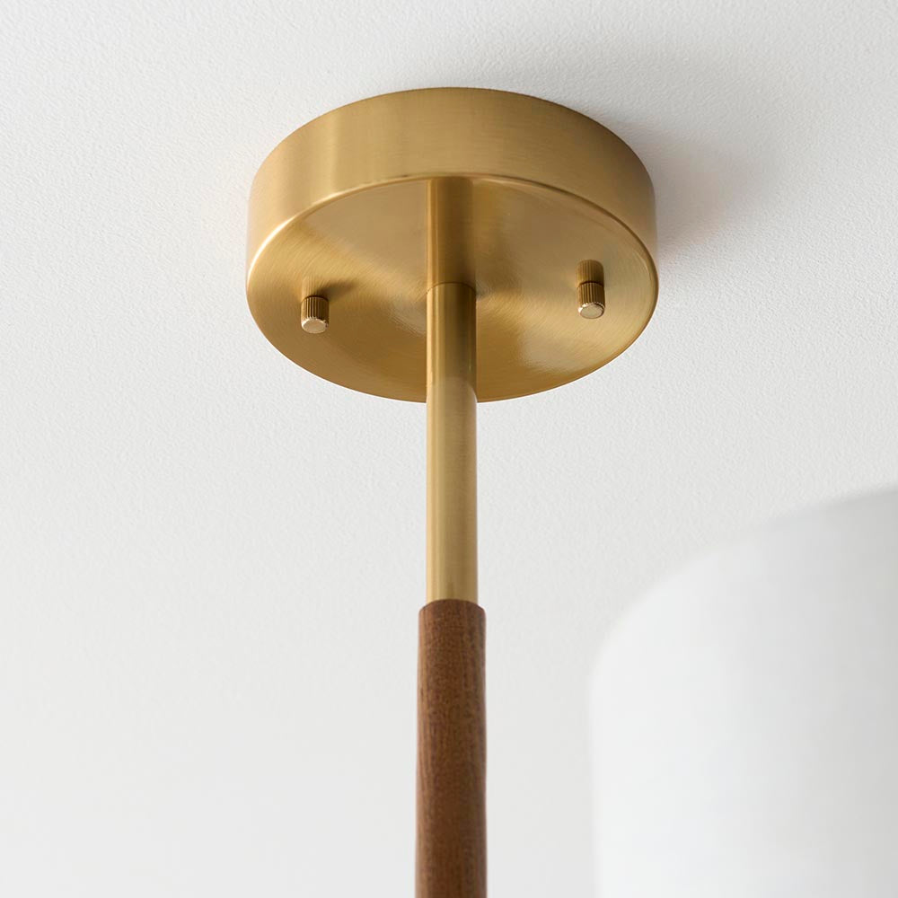 Heathcliff 3lt Semi Flush - Br Aged Brass/Natural Linen (DHD)