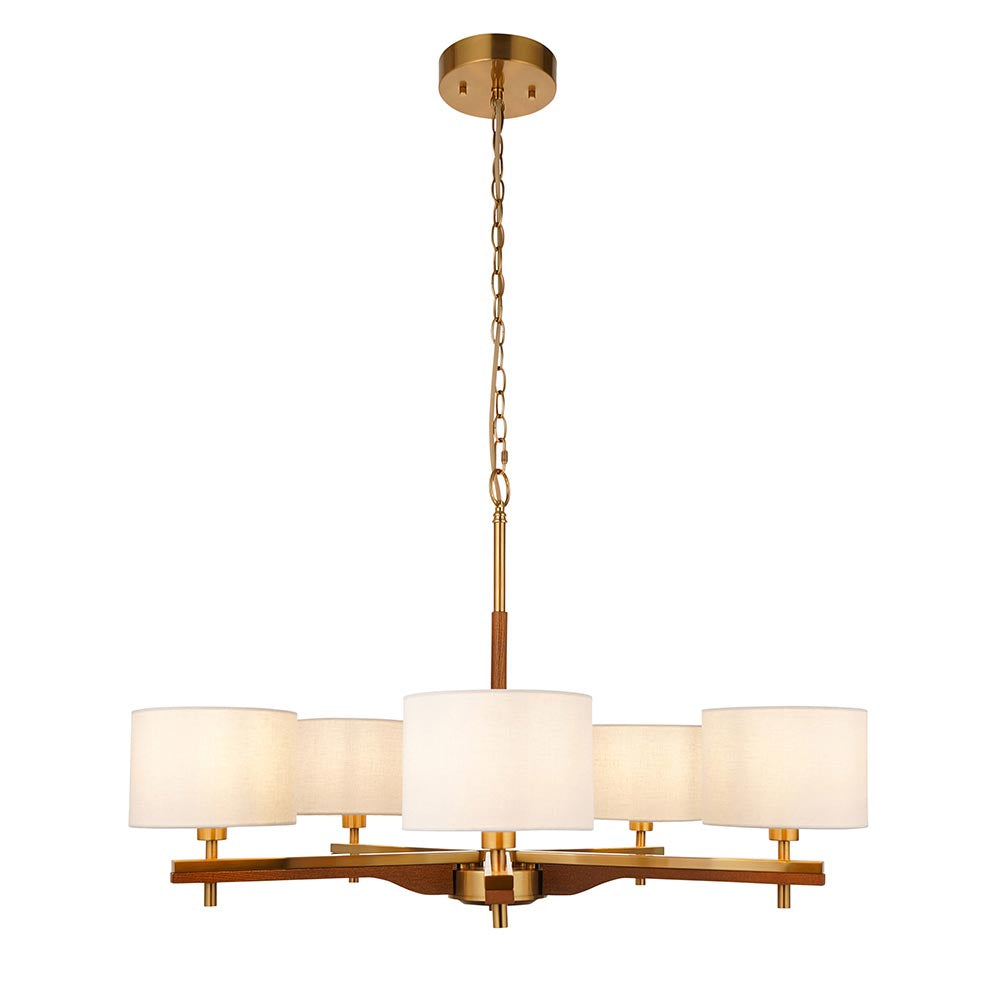 Heathcliff 5lt Pendant - Br Aged Brass/Natural Linen (DHD)