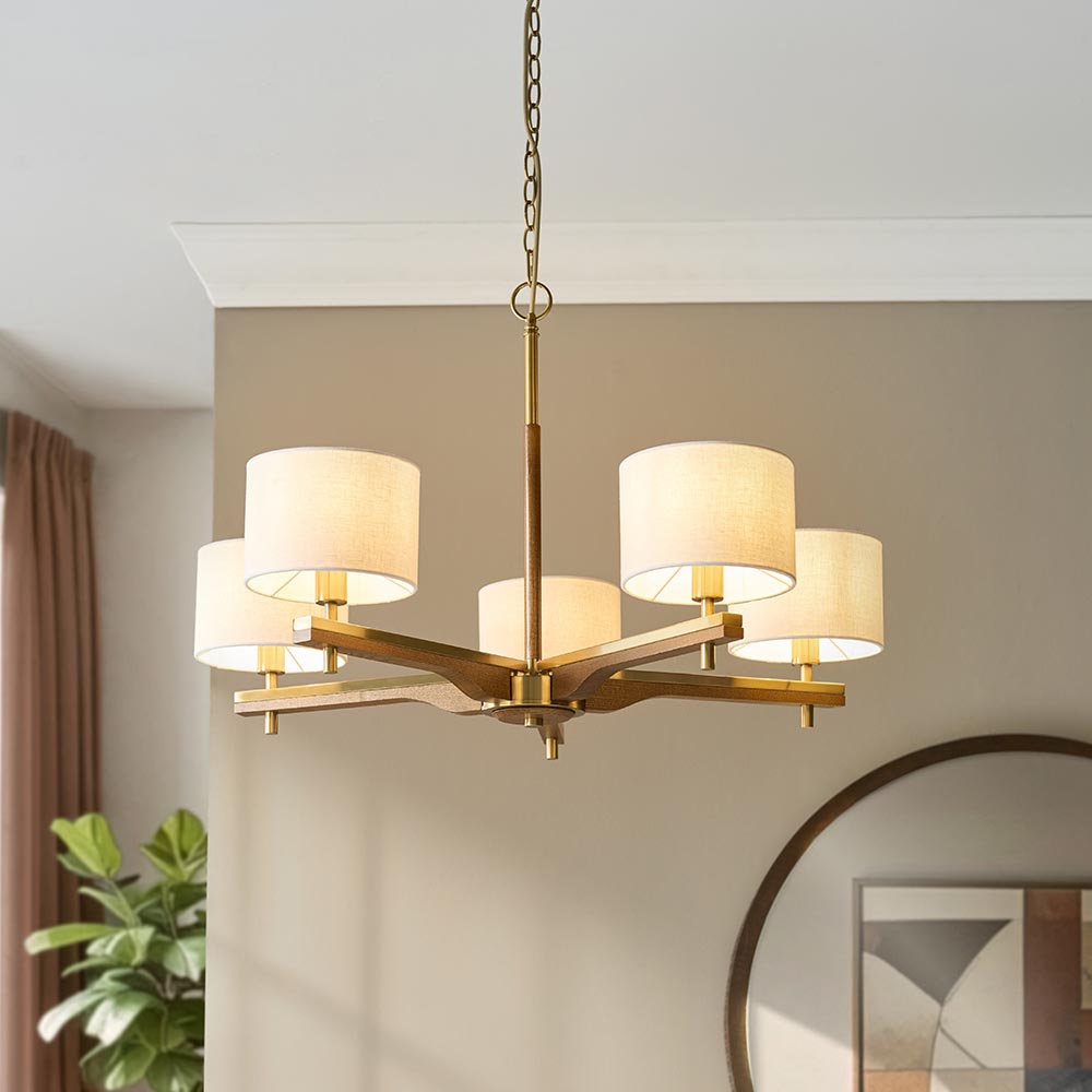 Heathcliff 5lt Pendant - Br Aged Brass/Natural Linen (DHD)
