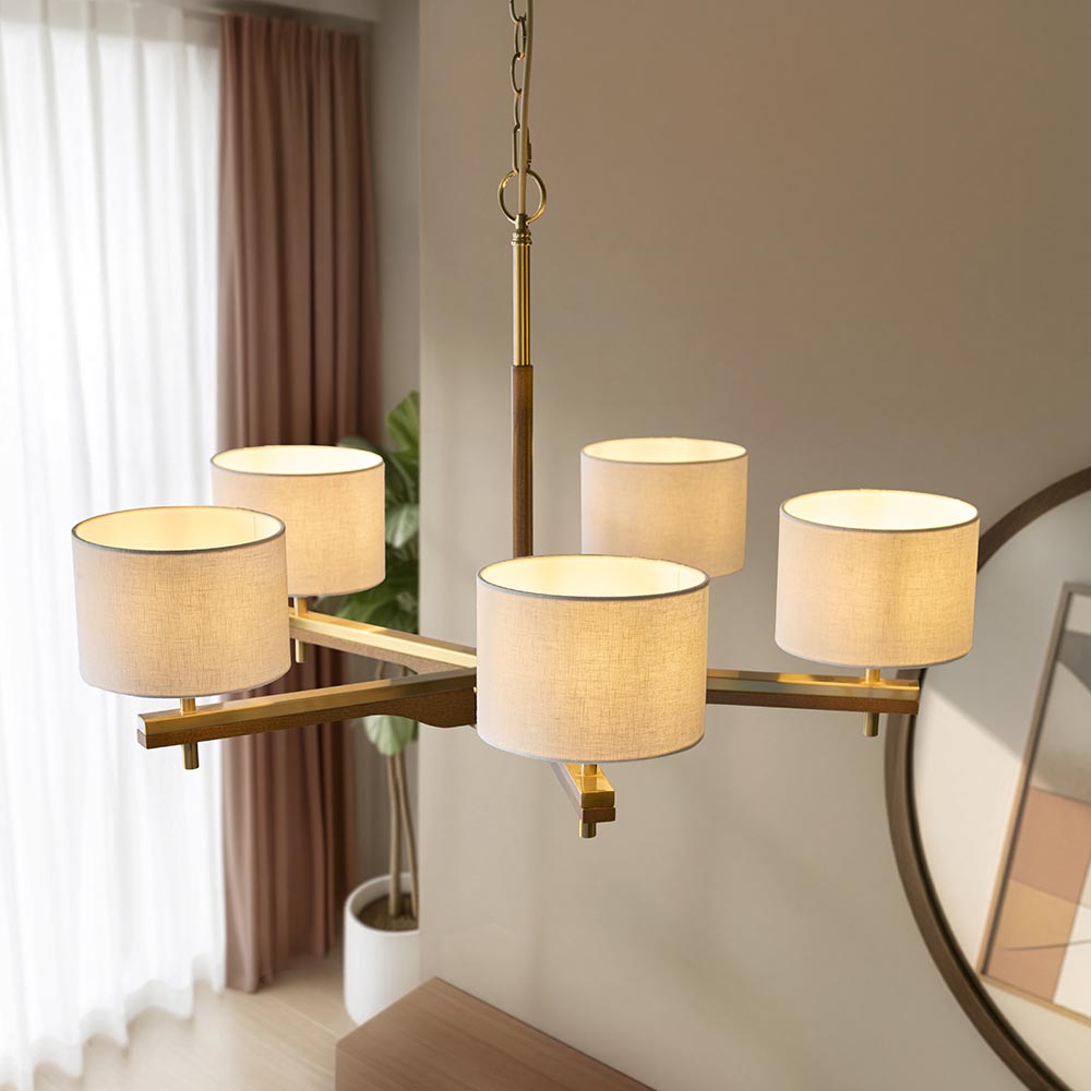 Heathcliff 5lt Pendant - Br Aged Brass/Natural Linen (DHD)