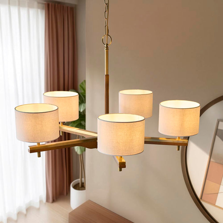 Heathcliff 5lt Pendant - Br Aged Brass/Natural Linen (DHD)