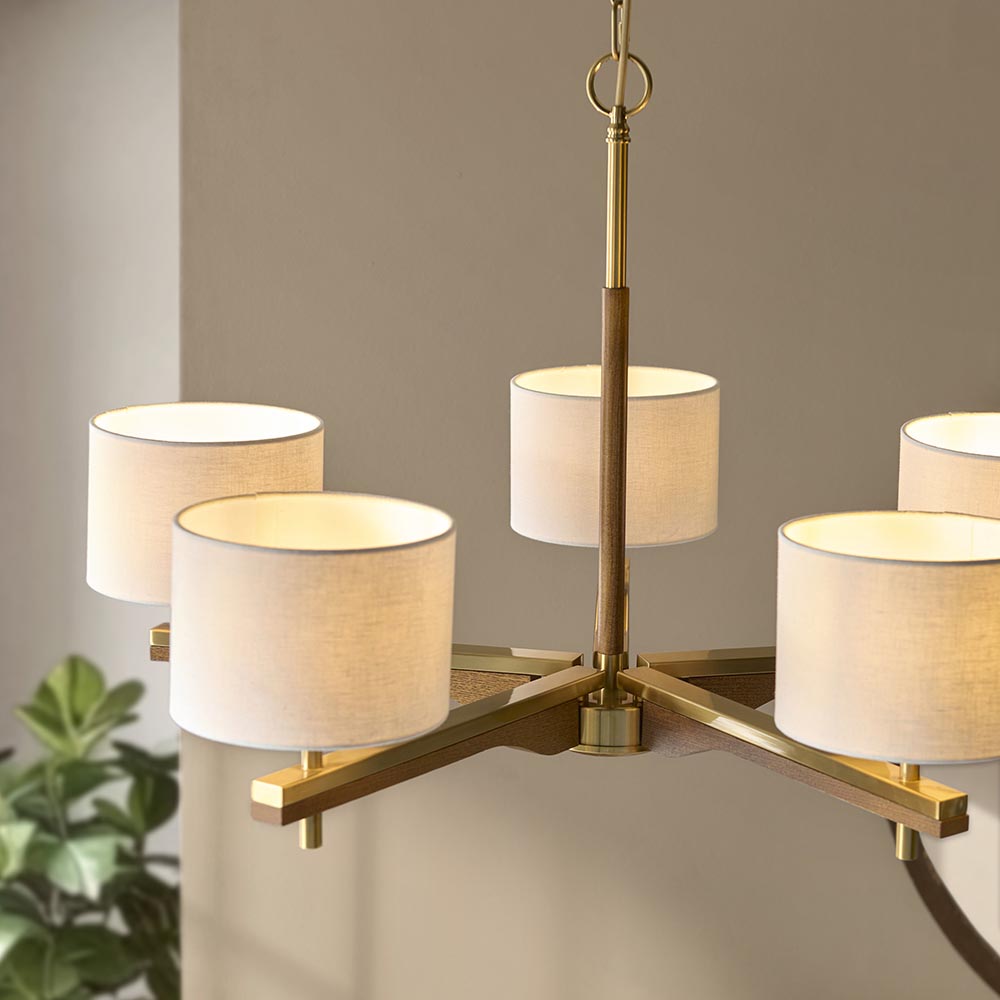 Heathcliff 5lt Pendant - Br Aged Brass/Natural Linen (DHD)