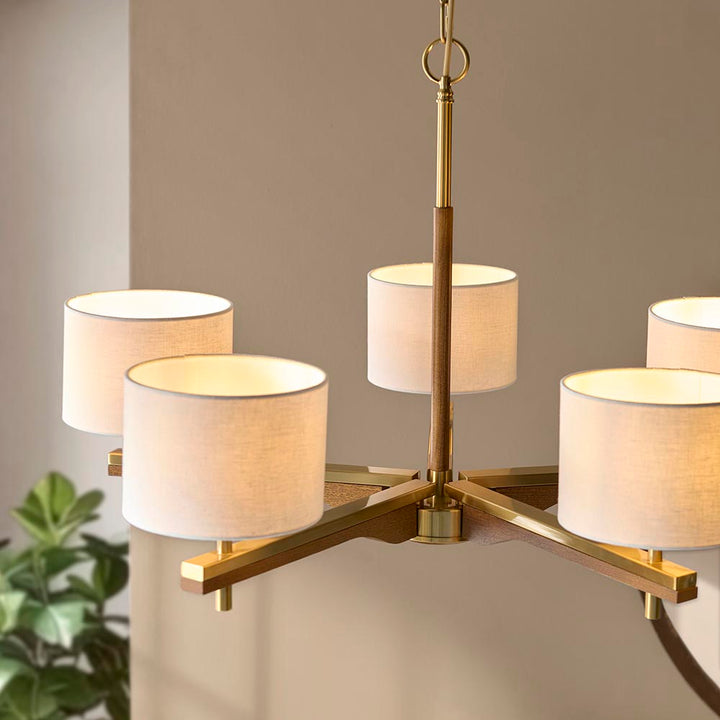 Heathcliff 5lt Pendant - Br Aged Brass/Natural Linen (DHD)