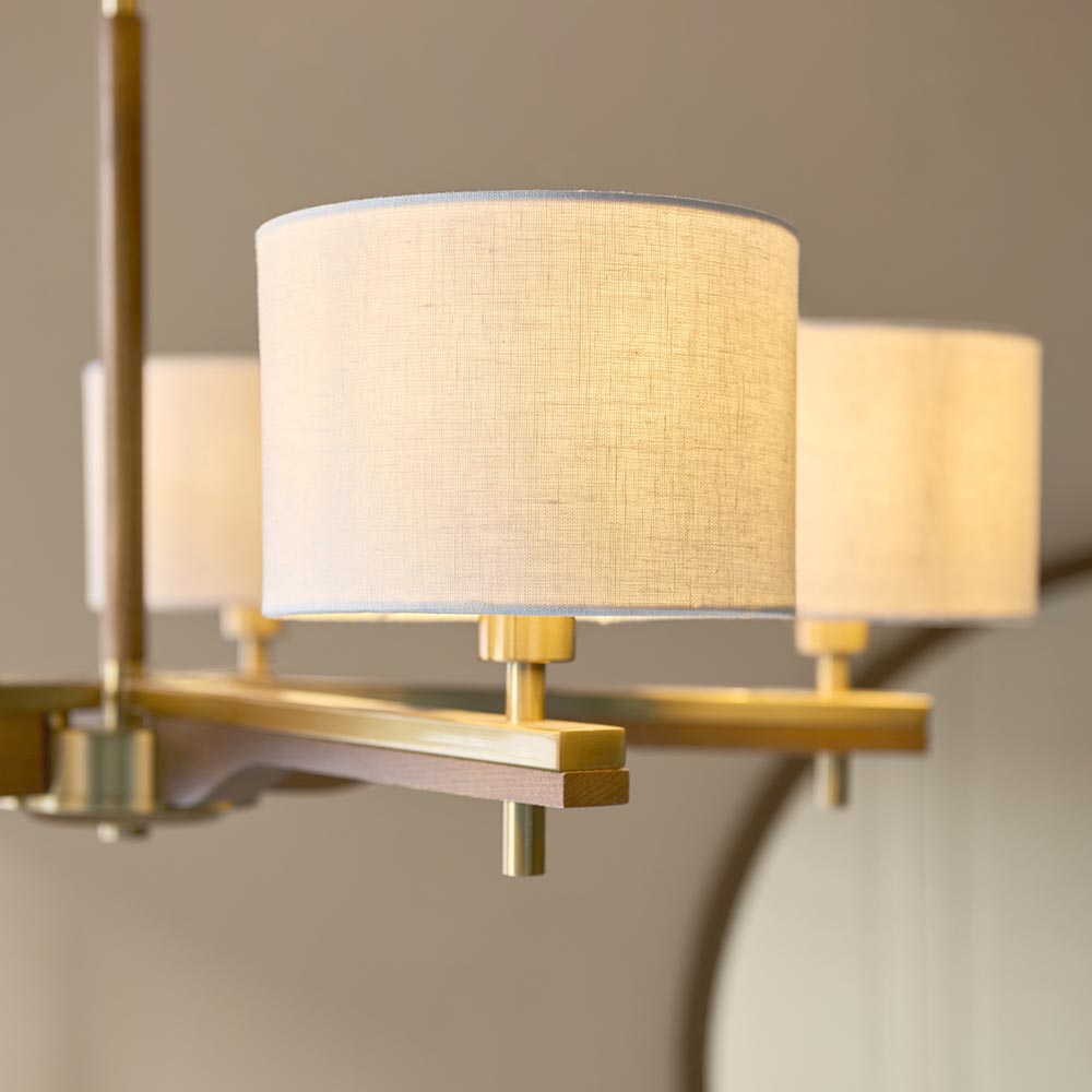 Heathcliff 5lt Pendant - Br Aged Brass/Natural Linen (DHD)