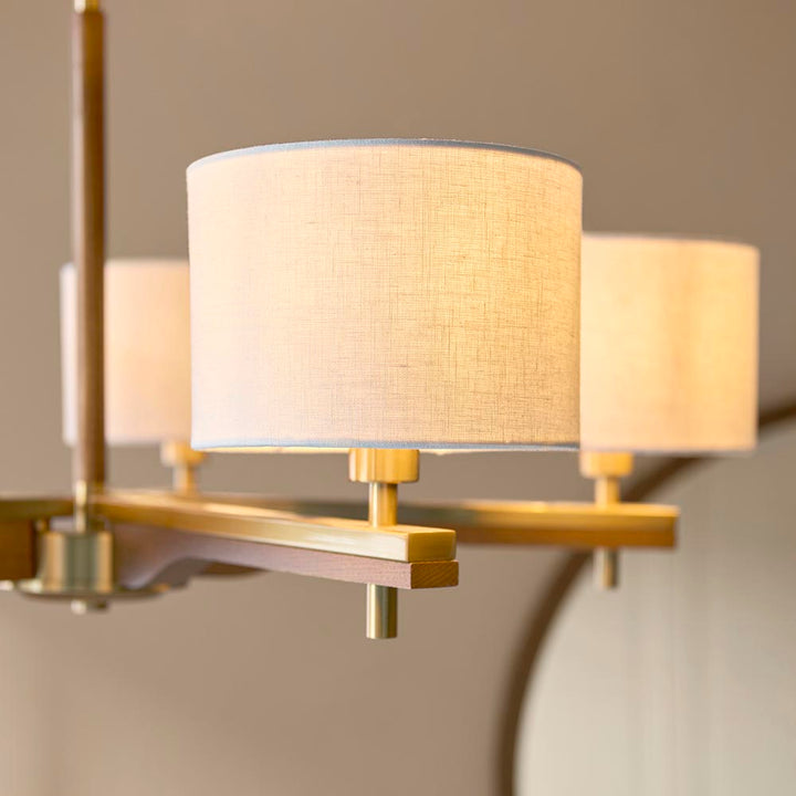 Heathcliff 5lt Pendant - Br Aged Brass/Natural Linen (DHD)