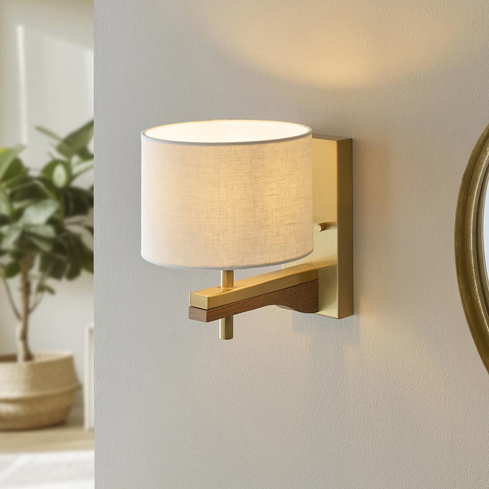 Heathcliff Wall - Br Aged Brass/Natural Linen (DHD)