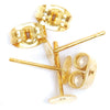 Ear Post: Flat Stud & Scroll: Gilt: 4