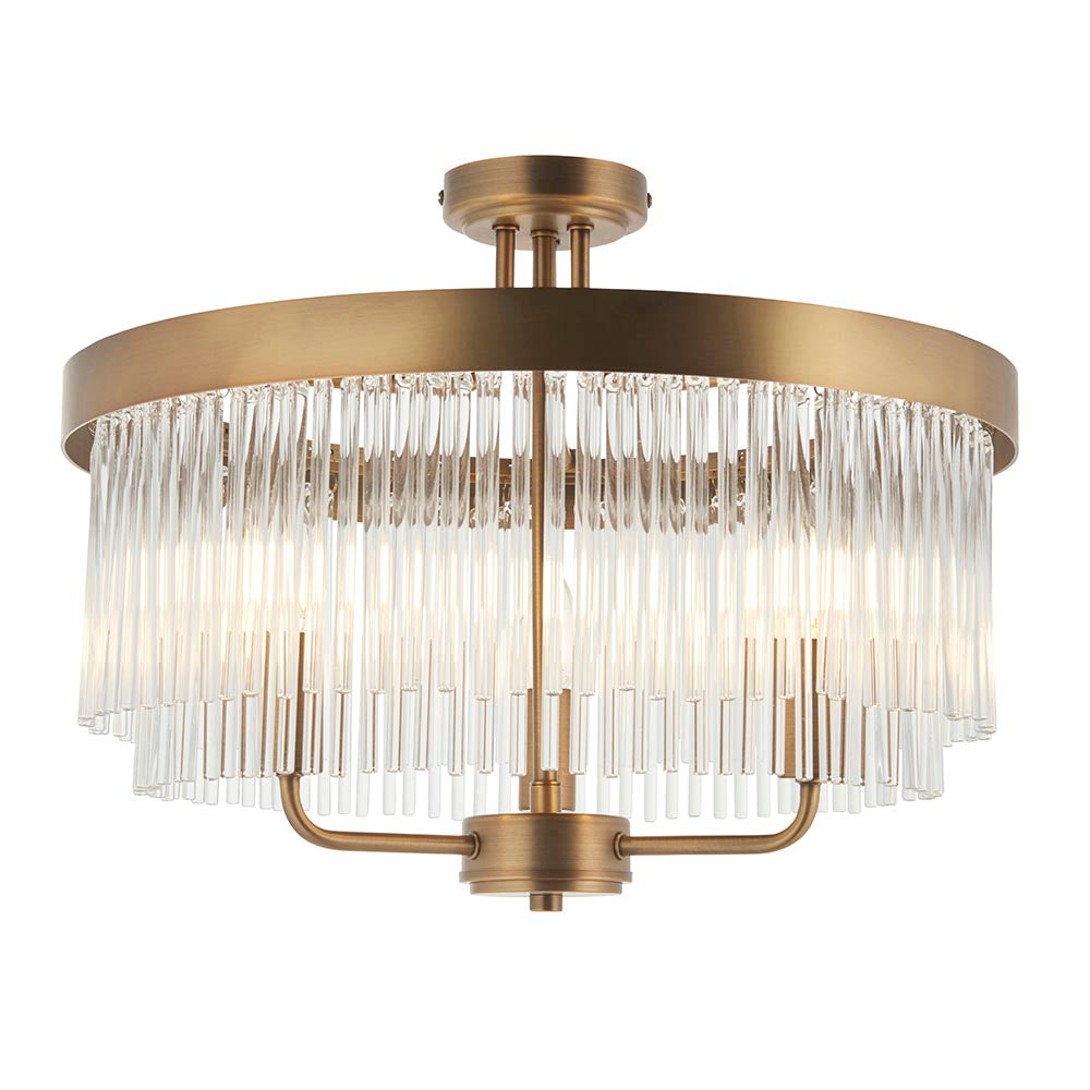 Clermont 3lt Semi Flush - Warm Ant. Brass (DHD)