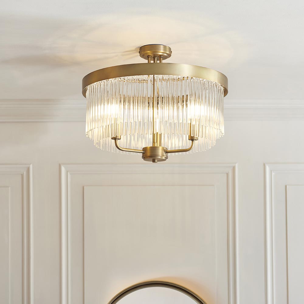 Clermont 3lt Semi Flush - Warm Ant. Brass (DHD)