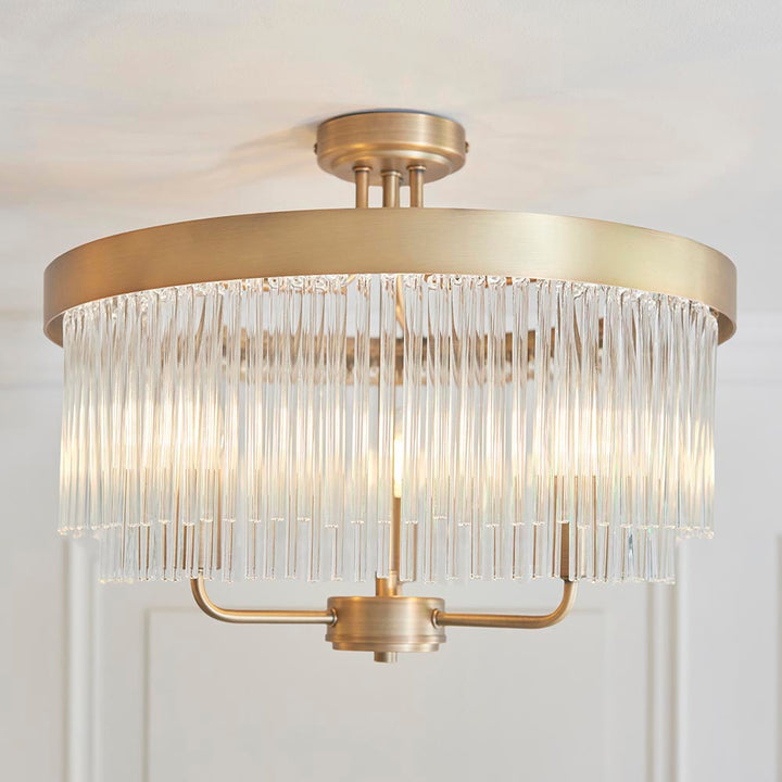 Clermont 3lt Semi Flush - Warm Ant. Brass (DHD)