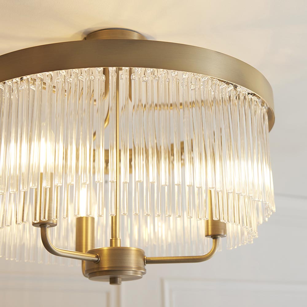 Clermont 3lt Semi Flush - Warm Ant. Brass (DHD)