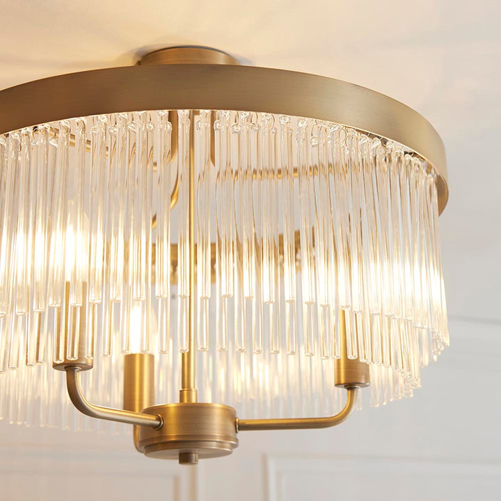 Clermont 3lt Semi Flush - Warm Ant. Brass (DHD)