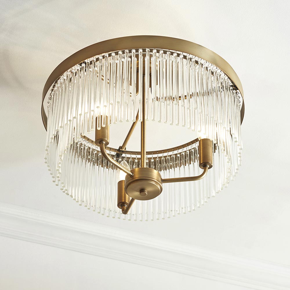 Clermont 3lt Semi Flush - Warm Ant. Brass (DHD)