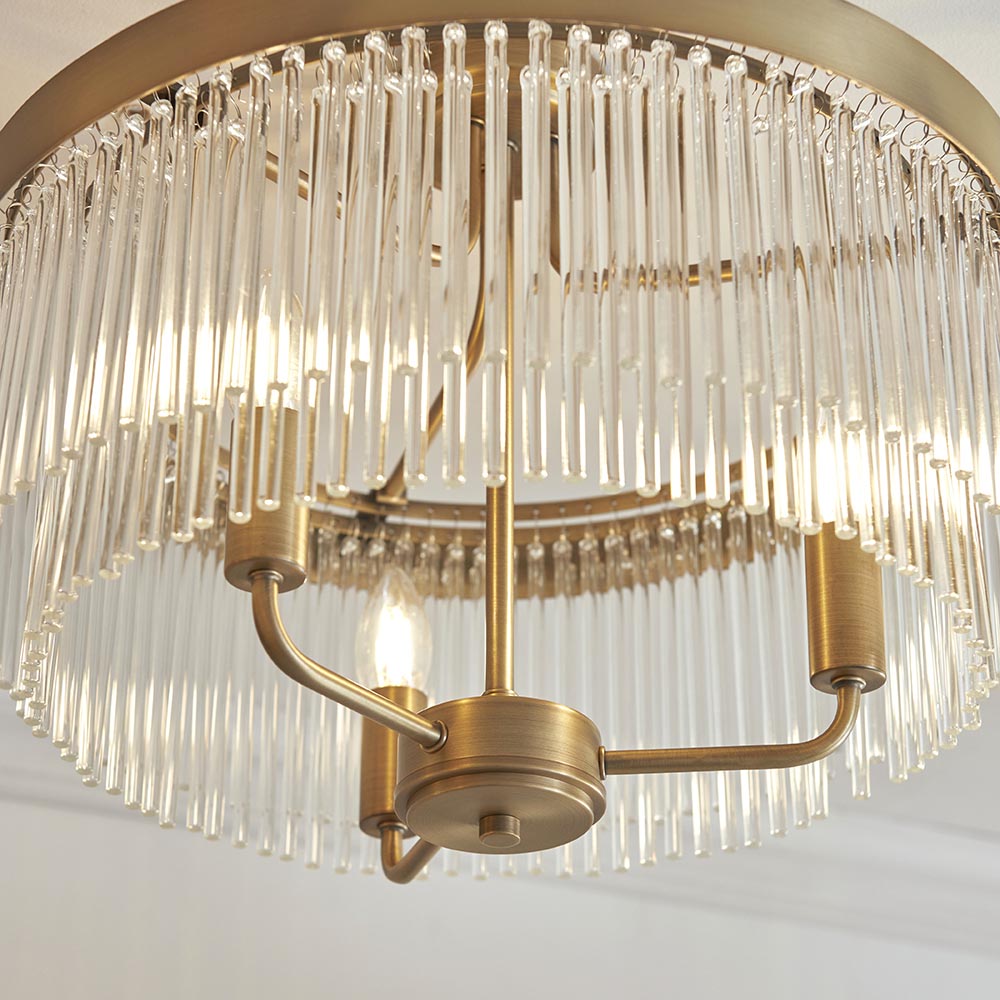 Clermont 3lt Semi Flush - Warm Ant. Brass (DHD)