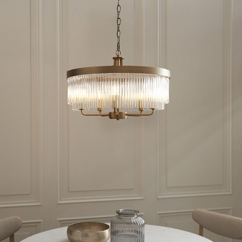 Clermont 5lt Pendant - Warm Ant. Brass (DHD)