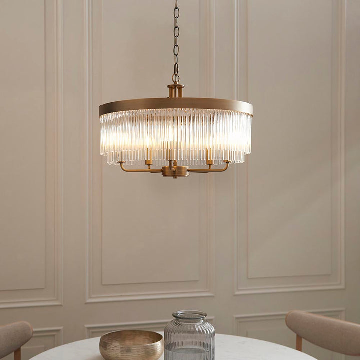 Clermont 5lt Pendant - Warm Ant. Brass (DHD)