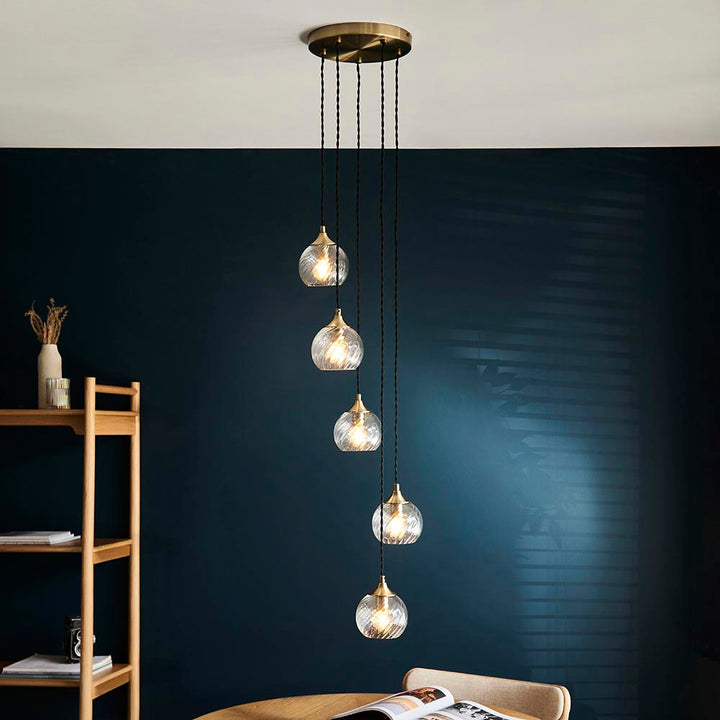 Allegra 5lt Cascade Pendant - Ant. Brass (DHD)
