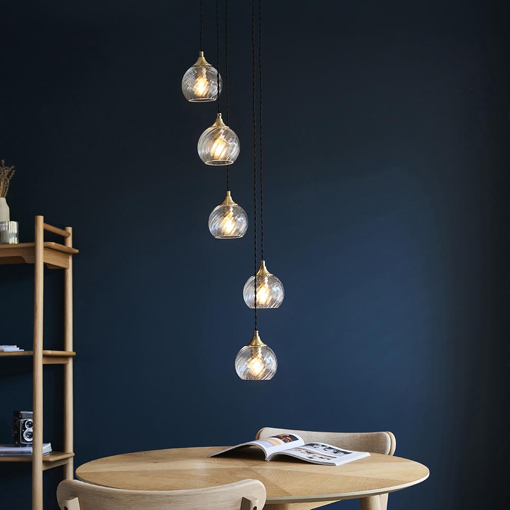 Allegra 5lt Cascade Pendant - Ant. Brass (DHD)