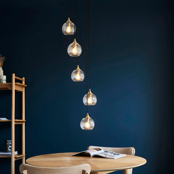 Allegra 5lt Cascade Pendant - Ant. Brass (DHD)