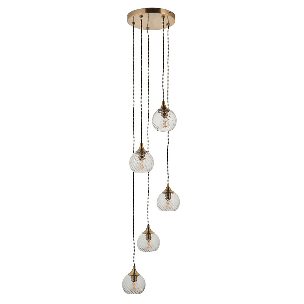 Allegra 5lt Cascade Pendant - Ant. Brass (DHD)