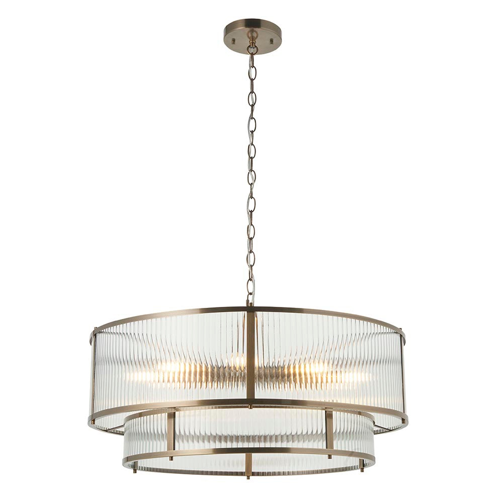 Ridgeton Tiered 8Lt Pendant - Ant Brass (DHD)