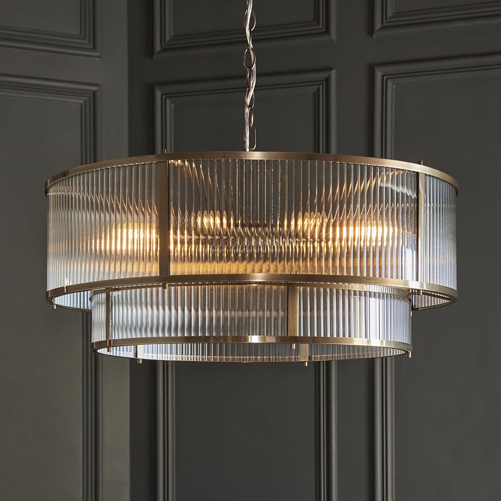 Ridgeton Tiered 8Lt Pendant - Ant Brass (DHD)