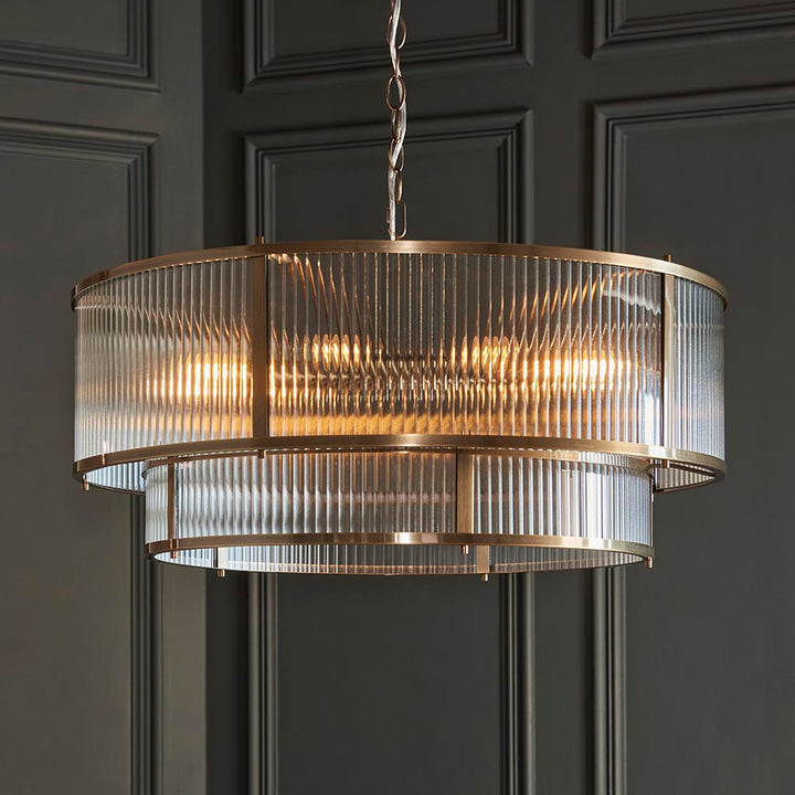 Ridgeton Tiered 8Lt Pendant - Ant Brass (DHD)