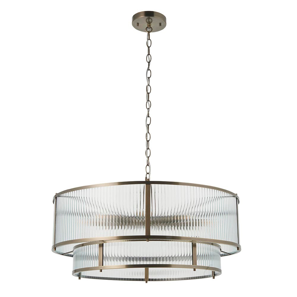 Ridgeton Tiered 8Lt Pendant - Ant Brass (DHD)