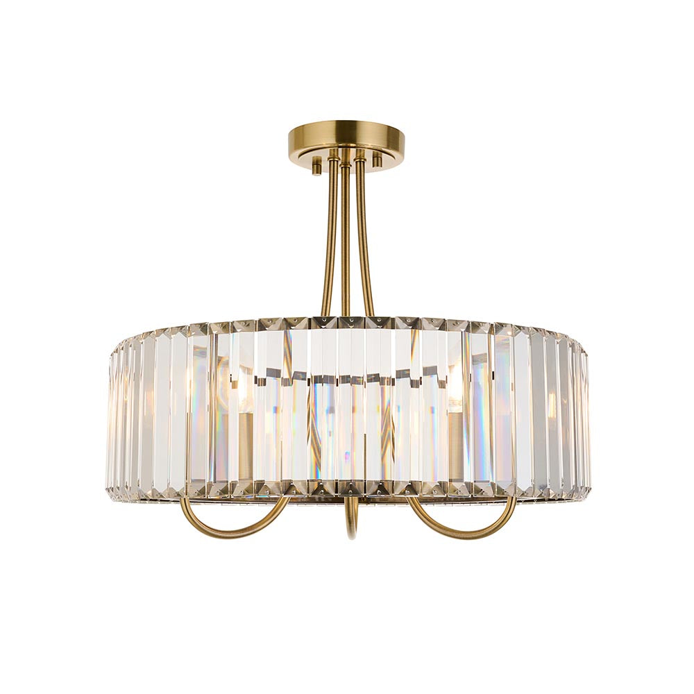 Visconti 3Lt Semi Flush - Antique Brass (DHD)