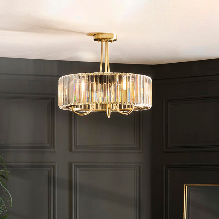 Visconti 3Lt Semi Flush - Antique Brass (DHD)