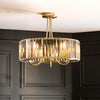 Visconti 3Lt Semi Flush - Antique Brass (DHD)