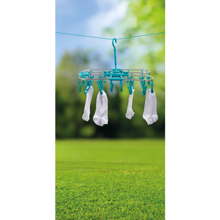 Beldray 2-in-1 Airer for Socks/Underwear Blue with 20 Clips