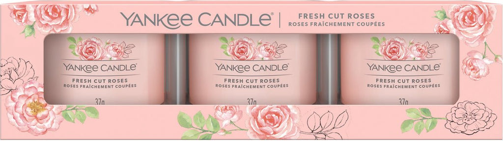 Yankee  Filled Votive Gift Box Candles  Fresh Roses