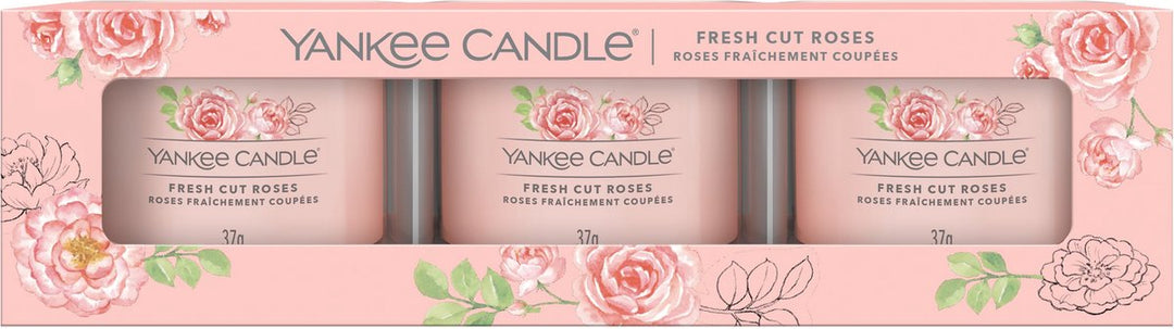 Yankee  Filled Votive Gift Box Candles  Fresh Roses