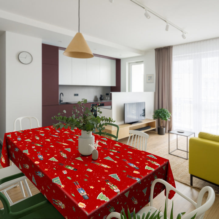 Wipeclean Xmas Table Cloth 140cm/54in By The Metre 1201-1